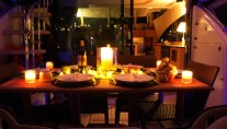 Motor yacht WAVE -  Al Fresco Dining at night